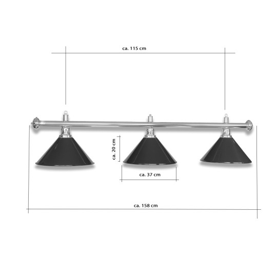 LAMPE MESSING MIT 3 SCHIRMEN GRÜN