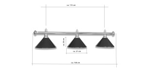 LAMPE MESSING MIT 3 SCHIRMEN GRÜN