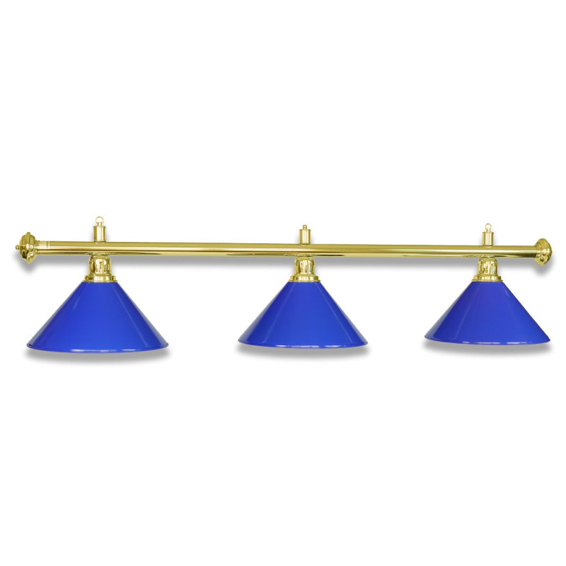 LAMPE LAITON AVEC 3 ABAT-JOUR BLEU