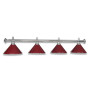 LAMPE CHROM MIT 4 SCHIRMEN BURGUNDY