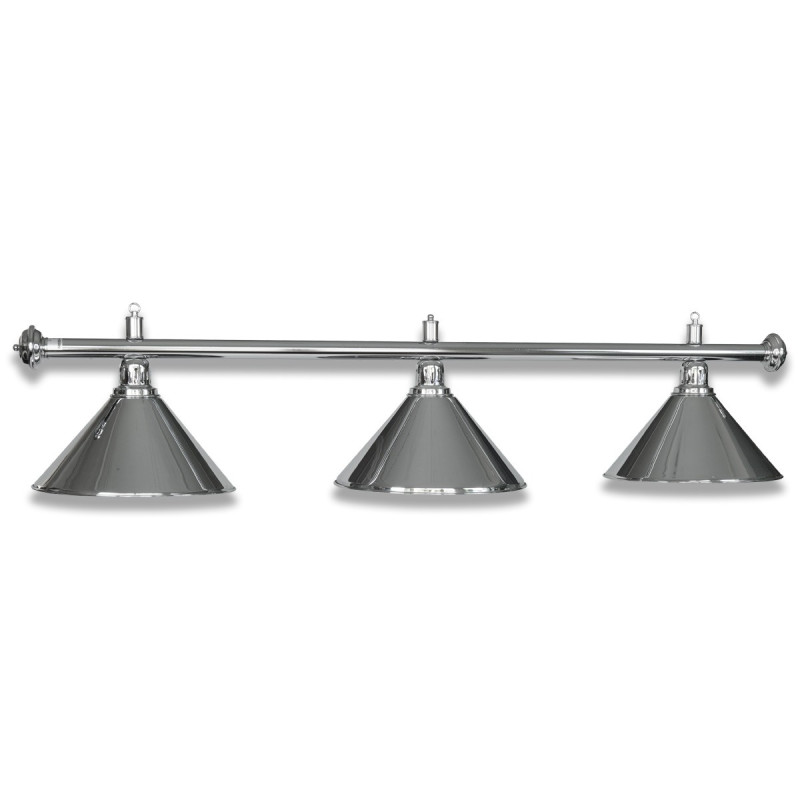 LAMPE CHROMÉE AVEC 3 ABAT-JOUR CHROME