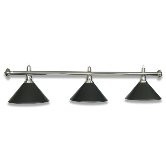 LAMPE CHROMÉE AVEC 3 ABAT-JOUR NOIR