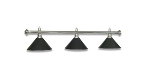 LAMPE CHROM MIT 3 SCHIRMEN SCHWARZ