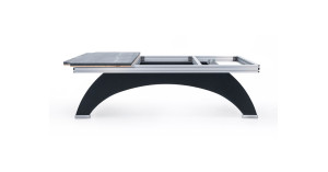 RASSON OX Billardtisch mit Unterbau aus Aluminium.