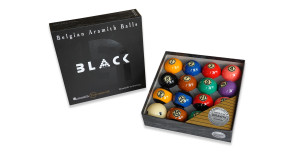 Billes ARAMITH BLACK TOURNAMENT. Pour pool, fabriquées en Belgique.