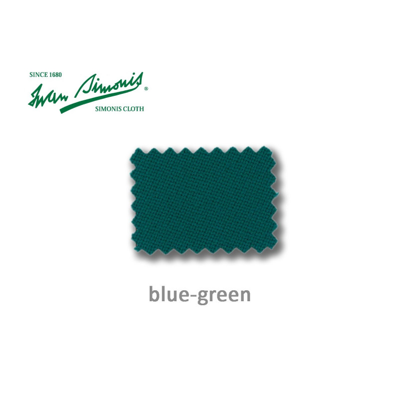 DRAP DE BILLARD SIMONIS 760 EN COULEUR BLEU-VERT (BLUE-GEEN)